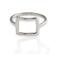 Sterling silver ring with open square design.