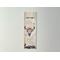 laminated book mark is on a white table