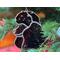 Close up of Poodle Ornament- Chocolate (Brown)- hanging in Christmas Tree.