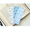 these blue coquette bookmarks comes with 3 bookmarks all are laminated