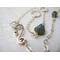 Long 35 inch sterling silver and labradorite necklace with hand made silver circle links and faceted labradorite nuggets.