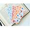 this floral bookmark set comes with four laminated bookmarks