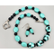Necklace set |  Aqua/turquoise and black mid-century palette vintage glass beads