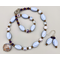 Necklace set | Pale orchid mid-century twists, givre rounds, faceted crystals, periwinkle/aventurina Italian disk