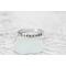 Free formed organic shaped sterling silver ring stamped with name and hearts.