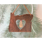 Photo of Copper I Love Oregon Ornament with Heart shape cutout in the middle and an Oregon Sunstone gemstone hanging inside the heart cutout
