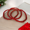 Red seed rocaille glass beaded stretchy bracelet.  Sold as a set of three.  Add more bracelets to the stack! 