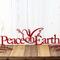 Christmas peace on earth metal wall art with peace dove silhouette, in red powder coat.