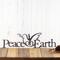 Christmas peace on earth metal wall decor with peace dove silhouette, in silver vein powder coat.