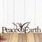 Christmas peace on earth metal wall decor with peace dove silhouette, in copper vein powder coat.
