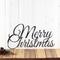 Merry Christmas script metal wall art, in raw steel.