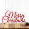Merry Christmas script metal wall art, in red gloss powder coat.
