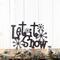 Let it Snow metal wall decor with snowflakes, in silver vein powder coat.