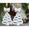 White Christmas tree earrings