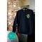 Christmas Sweatshirt Green Monogram with Santa Hat and Optional Matching Sticker - Personalized Holiday Pullover