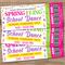 Editable Spring Fling School Dance Flyer and Ticket Bundle Template