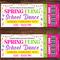 Editable Spring Fling School Dance Ticket Template for PTO Fundraiser PTA Event