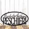 Oval family first names and last name metal plaque, in matte black powder coat. 