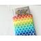 a medium size book is peeking out of the rainbow book sleeve