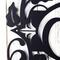 Close up of vines and fleur de lis on our metal monogram sign, in matte black powder coat.