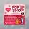 Editable Valentine's Day Pop-Up Shop Flyer