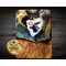 Handcrafted teak cheese and charcuterie board with original resin moose artwork and 24k gold accents.