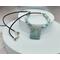 Light blueish green necklace with a rectangular pendant, cube beads on brown waxed cotton cord, with silver accents