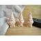 Front of the small gnome set containing 3 small gnomes weighing about 8.3oz total. 