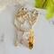 Moss, Gold Leaf and Mushroom Gold Toned Sterling Silver Necklace