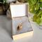 Moss, Gold Leaf and Mushroom Gold Toned Sterling Silver Necklace in packaging