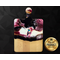 Handcrafted maple charcuterie board featuring a watercolor hummingbird, pink flowers, and luxurious 24k gold accents. Perfect gift!