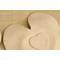 Bride & Groom's Table ceramic heart shaped dinner plate set with Hosta plant texture. Glazed in teal with maroon on adjacent edges. 8"x9"