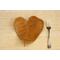 Ceramic leaf tray glazed in light tan with hints of blue with catalpa leaf texture. 7"x9"