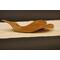 Ceramic leaf tray glazed in light tan with hints of blue with catalpa leaf texture. 7"x9"