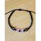 single beaded bracelet featuring 8mm lavender and black frosted beads,