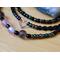 black threaded 3 piece bracelet set with charm