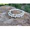white bracelet set, macrame spiral knots, white frosted glass beads