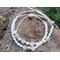 white bracelet set 2piece unfinished wood beads frosted glass white beads macrame style
