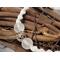 8mm frosted white glass beads closeup