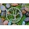 front view wire trunk and branches green cotton yarn wrapped hoop