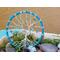 3 inch mini blue suncatcher, turquoise color, tiny blue glass beads made from 20g aluminum wire