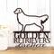 Golden Retrievers Live Here metal wall decor, in copper vein powder coat.