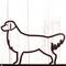 Close up of Golden Retriever silhouette on our metal sign, in copper vein powder coat.