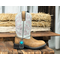 Beautiful boot bracelet is perfect for the cowgirl.  The large charm is an imitation turquoise, and the chain is silver plated.