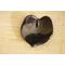 Ceramic heart shaped spoon rest. Glazed in black with mint green speckles. Approximately 3"x3.5"