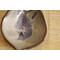 Ceramic heart shaped spoon rest. Glazed in grayish blue and purple colors. Approximately 3"x3.5"
