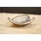 Ceramic heart shaped spoon rest. Glazed in grayish blue and purple colors. Approximately 3"x3.5"
