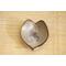 Ceramic heart shaped spoon rest. Glazed in grayish blue and purple colors. Approximately 3"x3.5"