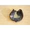Ceramic heart shaped spoon rest. Glazed in blue and cream colors. Approximately 3"x3.5"