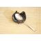 Ceramic heart shaped spoon rest. Glazed in blue and cream colors. Approximately 3"x3.5"